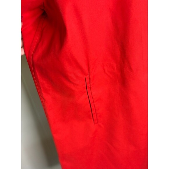 Eileen Fisher Women's Red Beige Trench Coat Medium Snap Rain Jacket - Picture 6 of 10